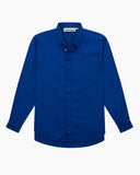 Linen Shirt with French Placket - Blue