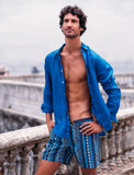 Meso American Stripe - Titan - Blue