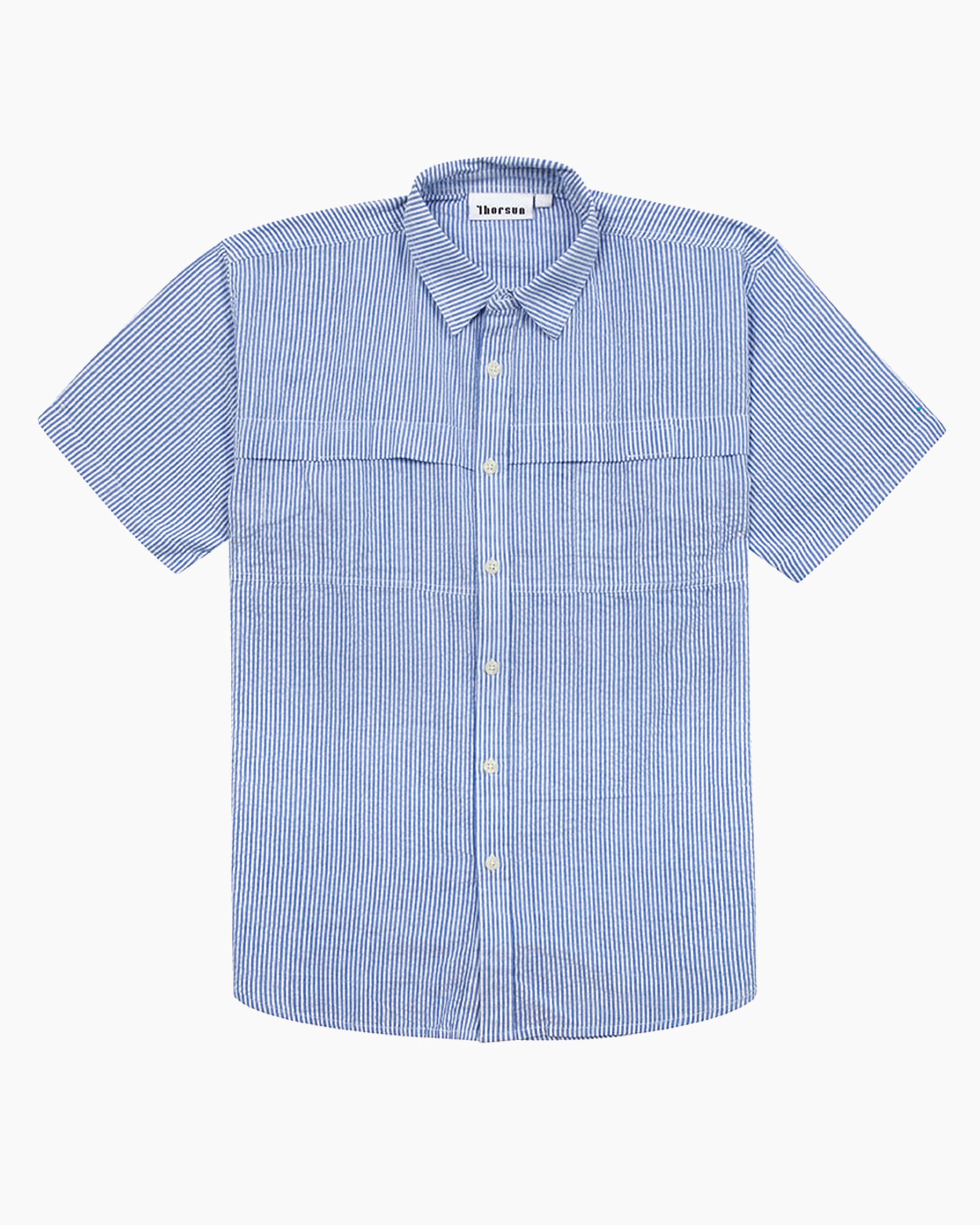 Travel Shirt - Short Sleeve - Blue/White