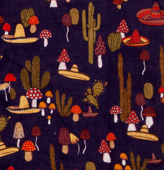 Georgie Mexican Mushroom Printed Linen Shirt